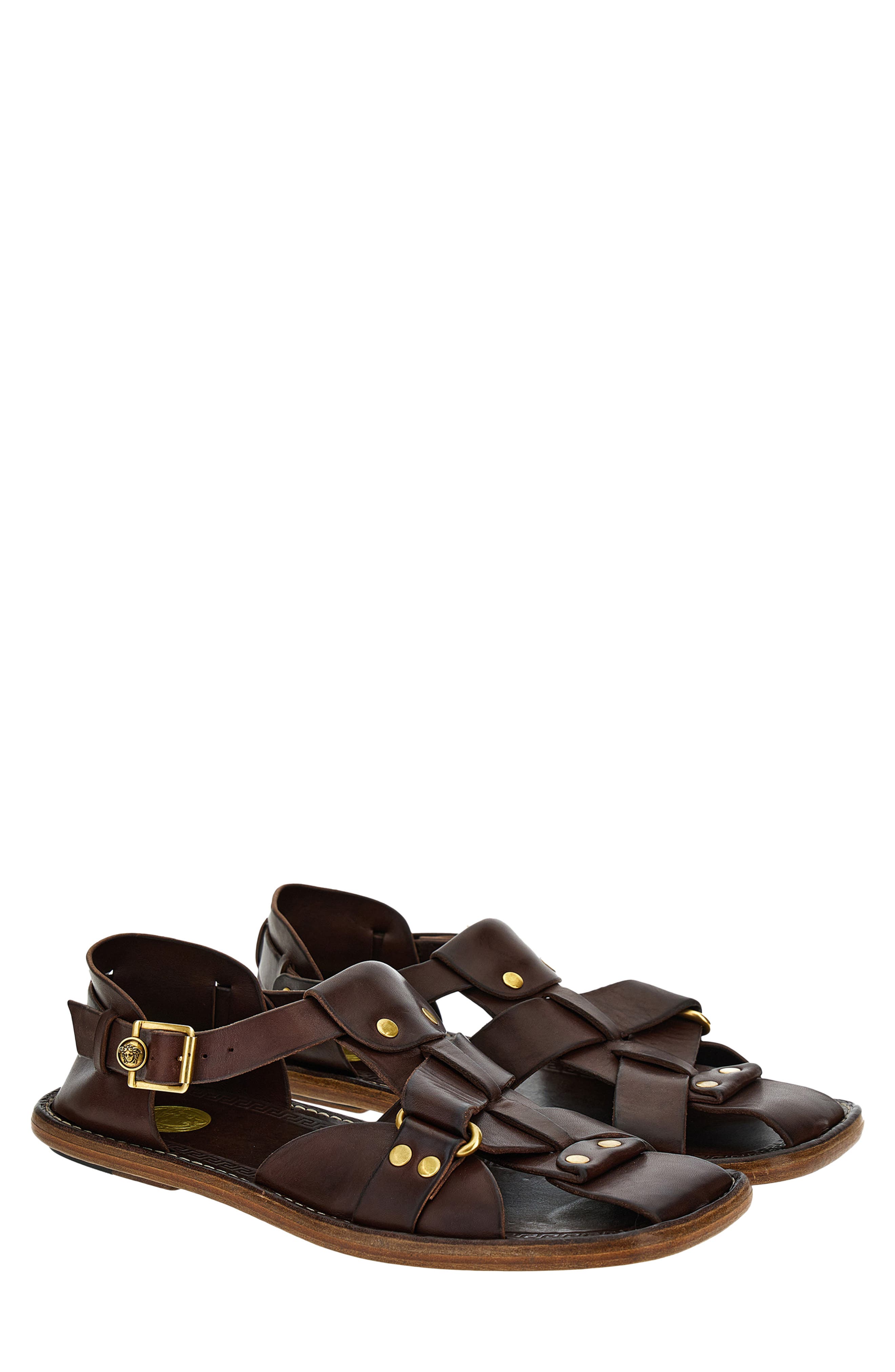 Versace First Line Souvenir Fisherman Sandal, Main, color, Burnt-Gold