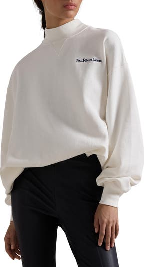 Polo Ralph Lauren Vintage Logo Oversize Mock Neck Sweatshirt