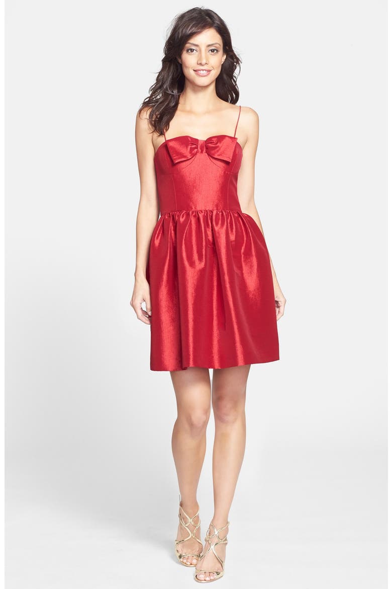 by Cynthia Steffe Taffeta Fit & Flare Dress, Alternate, color, CRANBERRY