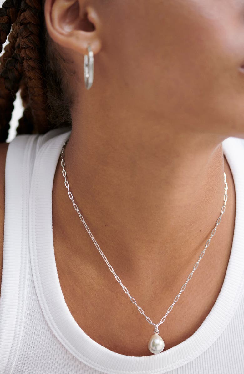 Monica Vinader Mini Paper Clip Chain Necklace, Alternate, color, Sterling Silver