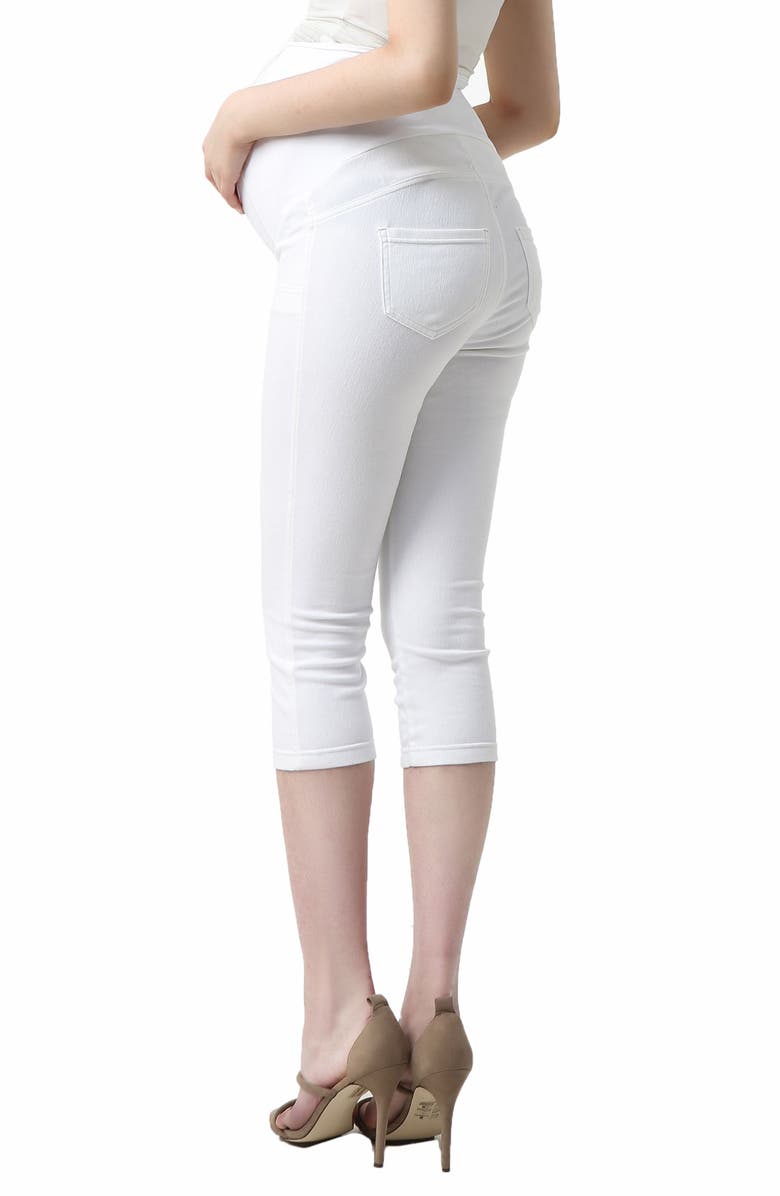 Kimi and Kai Melody Capri Denim Maternity Leggings, Alternate, color,