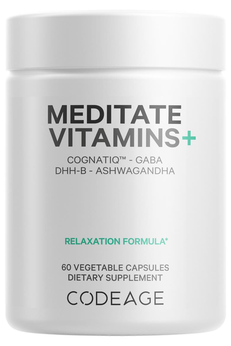 Meditate - GABA, NeuroFactor, Ashwagandha & DHH-B Supplement, Main, color, White
