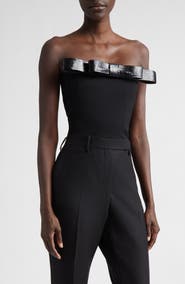 TOM FORD Wool Grain de Poudre Strapless Top