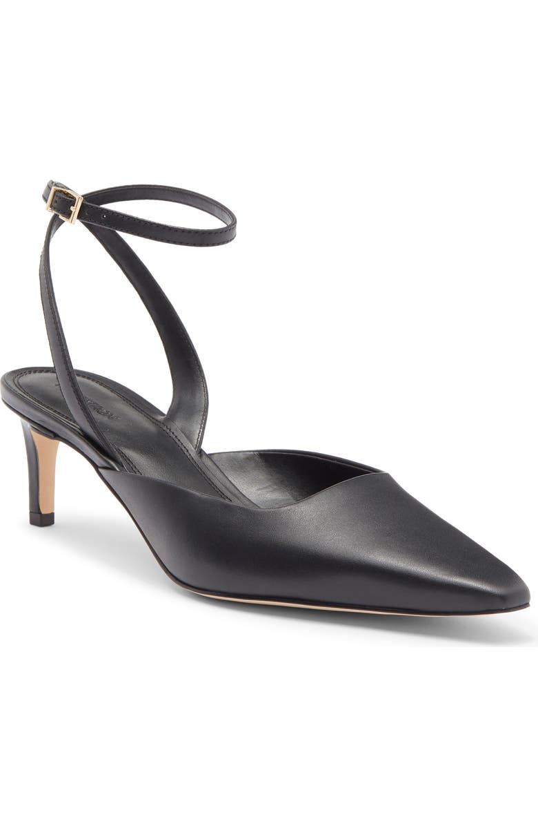 Nordstrom Greenwich Ankle Strap Pointed Toe Slingback Pump, Main, color, Black