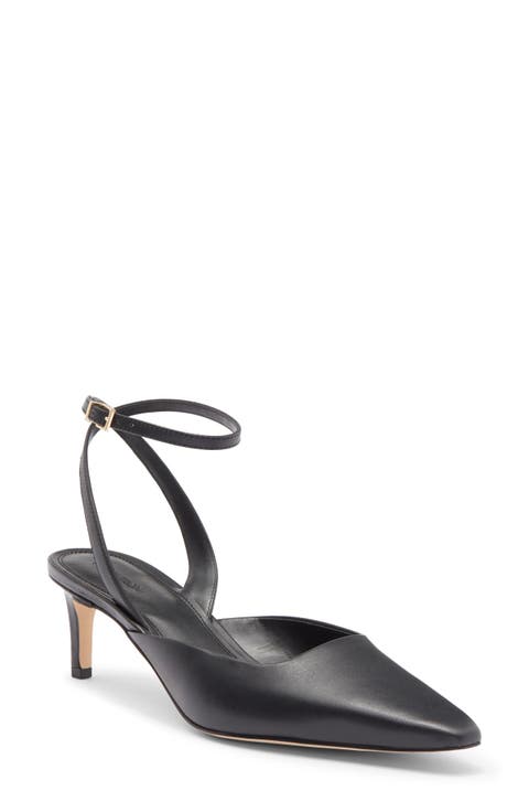 Greenwich Ankle Strap Pointed Toe Slingback Pump