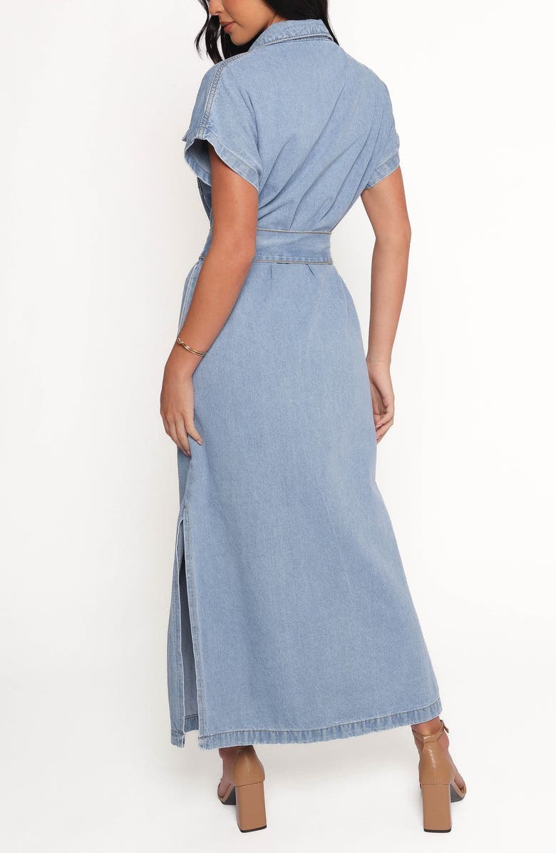 Petal & Pup Griffin Tie Waist Shirtdress, Alternate, color, Denim