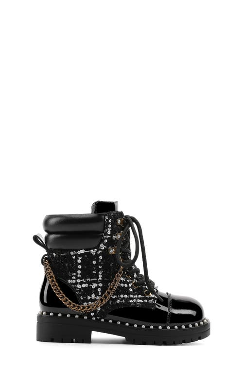 Kurt Geiger London Kids' Chain Combat Boot In Black