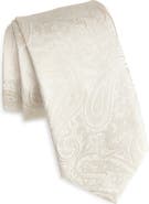 BOSS Ivory Paisley Jacquard Silk Blend Tie