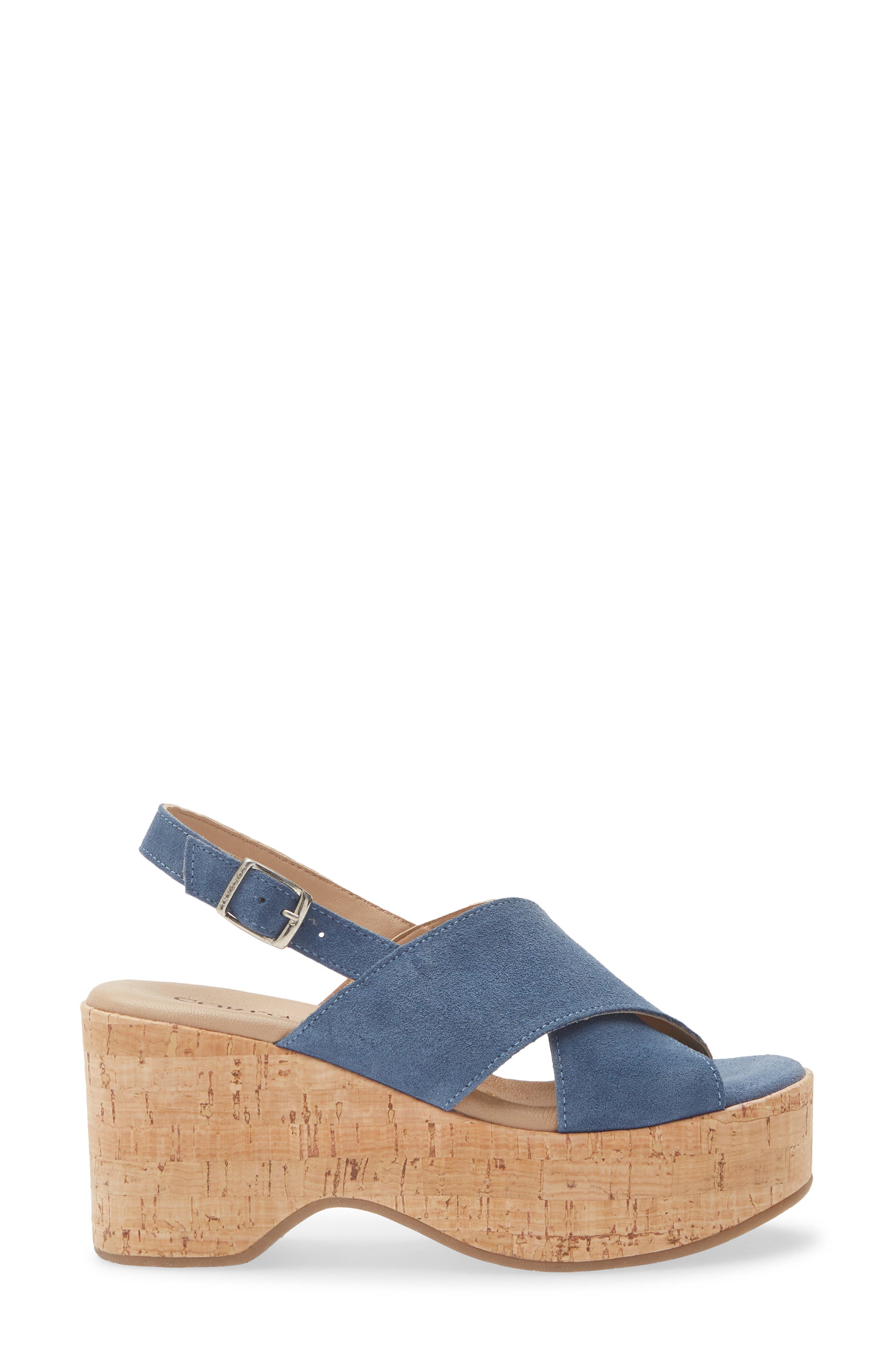 Cordani Jovi Slingback Platform Sandal, Alternate, color, Bluette Suede