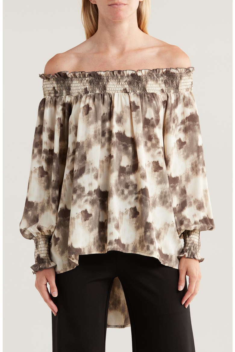 Off the Shoulder High-Low Top, Main, color, GREY