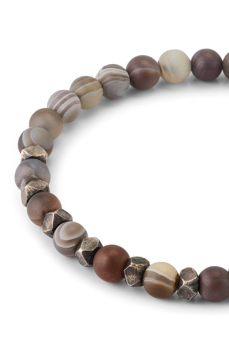 Jan Leslie 6mm Matte Agate Bead With Burnished Silver Bead, Alternate, color, Grey