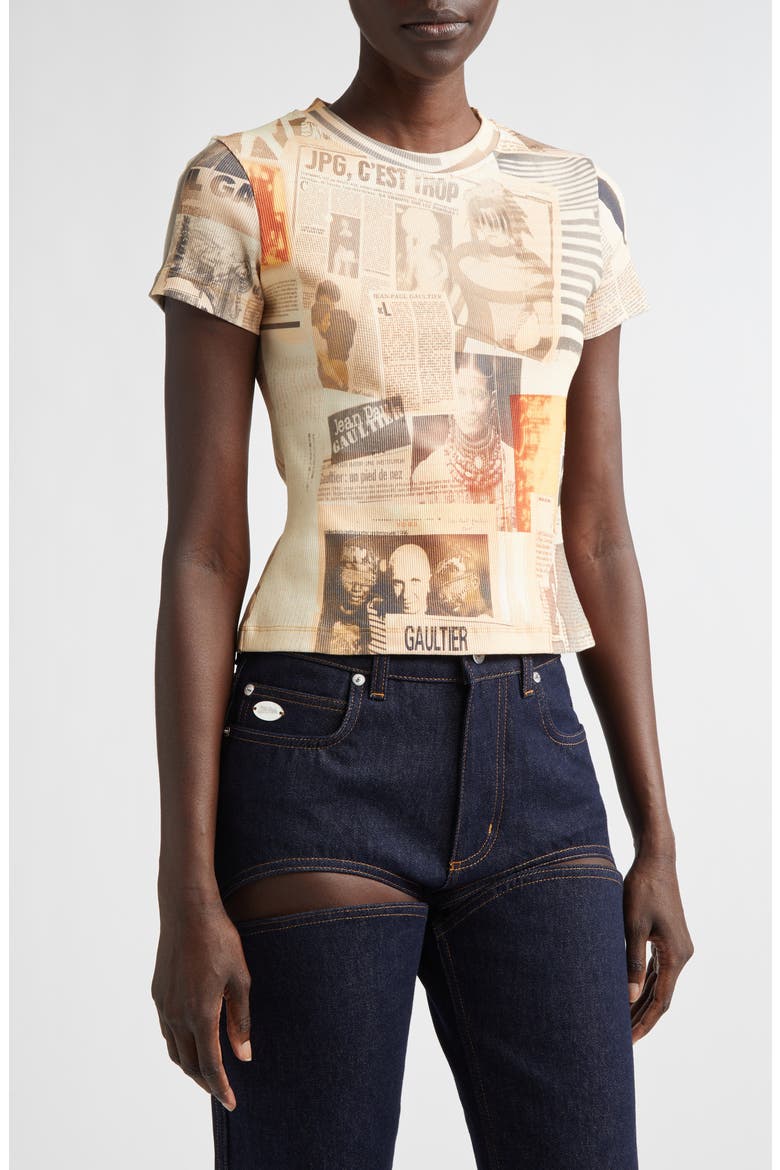 Jean Paul Gaultier Journal Print Rib T-Shirt (Women) | Nordstrom