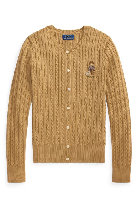 Kids' Polo Bear Cable Knit Cardigan