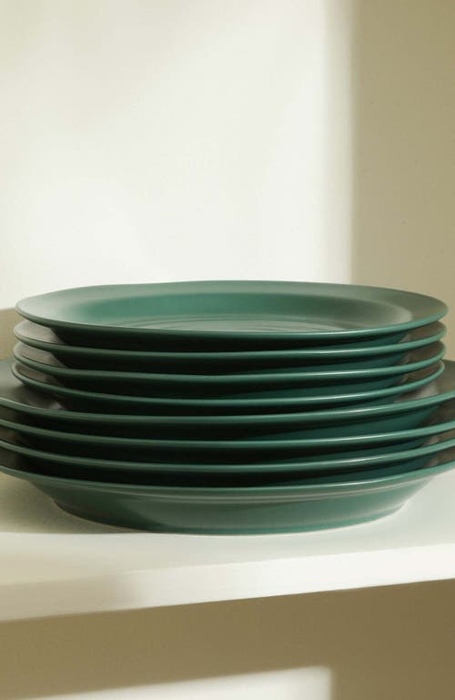 Stone Lain Orbit Stoneware 12-piece Dinnerware Set With Pasta Bowls In Green
