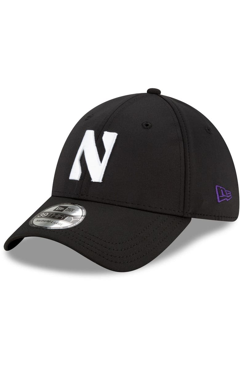 New Era Men's New Era Black Northwestern Wildcats Campus Preferred 39THIRTY Flex Hat, Main, color, 
