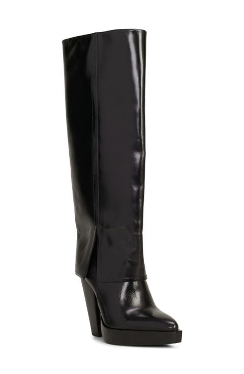 Nanfala Foldover Shaft Pointed Toe Boot (Women) (Wide Calf)