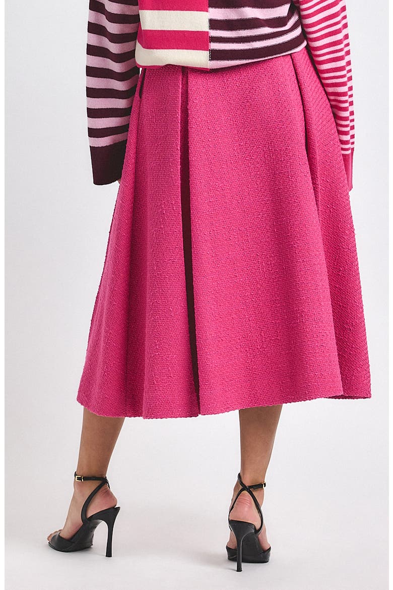 Fenella Tweed Midi Skirt, Alternate, color, FRENCH ROSE