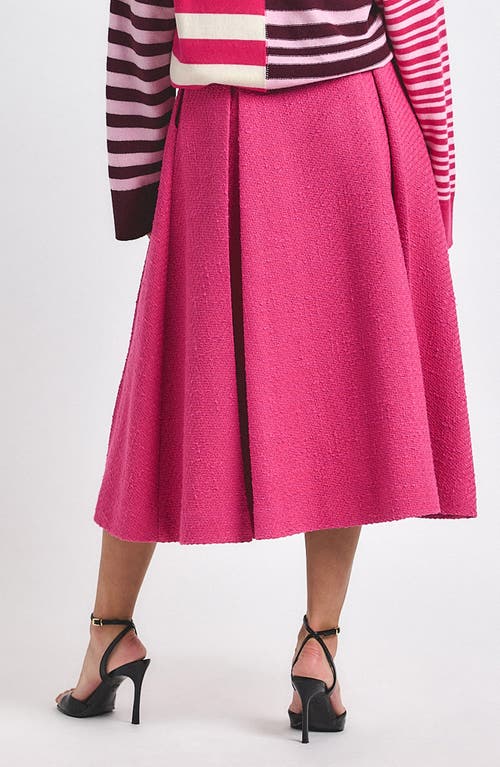 Derek Lam 10 Crosby Fenella Tweed Midi Skirt In Animal Print