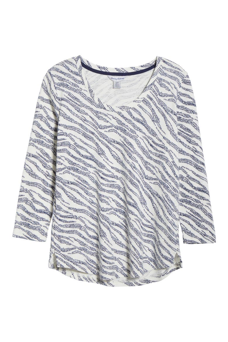 Ashby Isles Zebra Cotton T-Shirt, Alternate, color, COCONUT