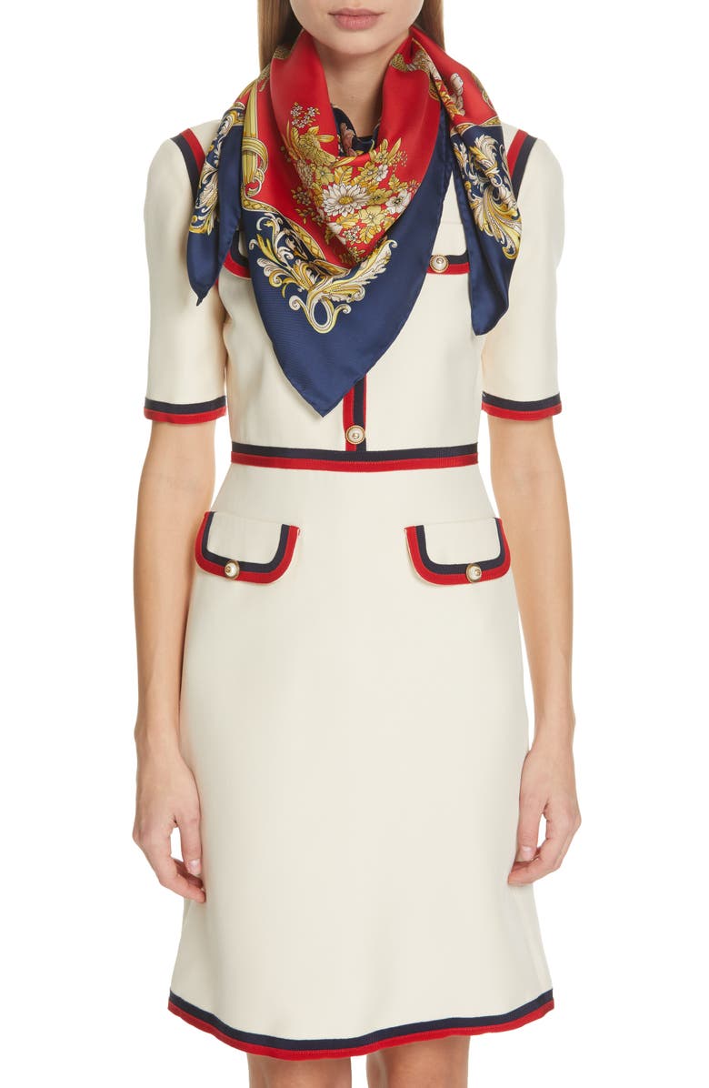 Gucci Lady Intrigue Square Silk Scarf, Alternate, color,