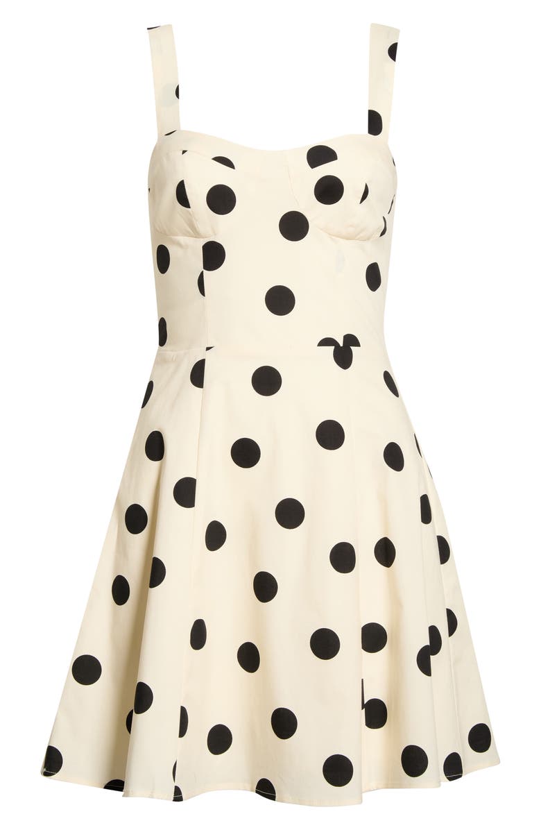 WAYF Marcy Polka Dot Stretch Cotton Bustier Minidress, Alternate, color, Ant Ivory Polka Dot
