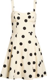 WAYF Marcy Polka Dot Stretch Cotton Bustier Minidress