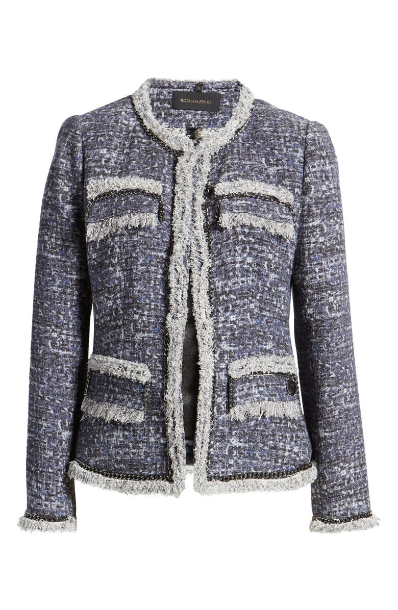 KOBI HALPERIN Keaton Cotton Tweed Jacket, Alternate, color, Twilight M