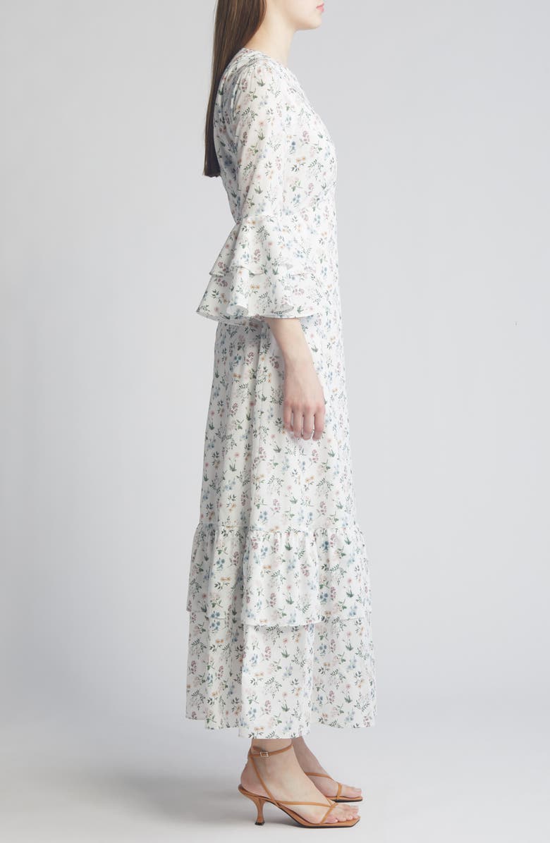 Liberty London Gala Floral Tiered Cotton Maxi Dress, Alternate, color, 