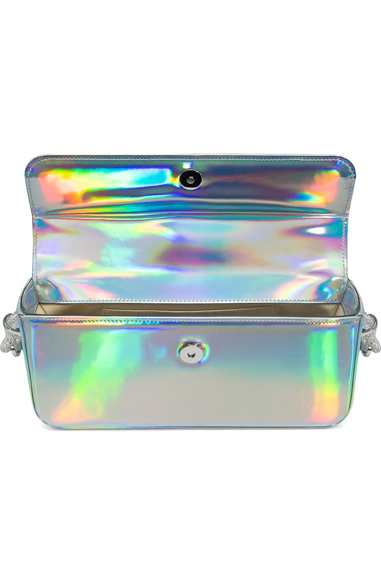 Mach & Mach Crystal Bow Iridescent Leather Handbag, Alternate, color,