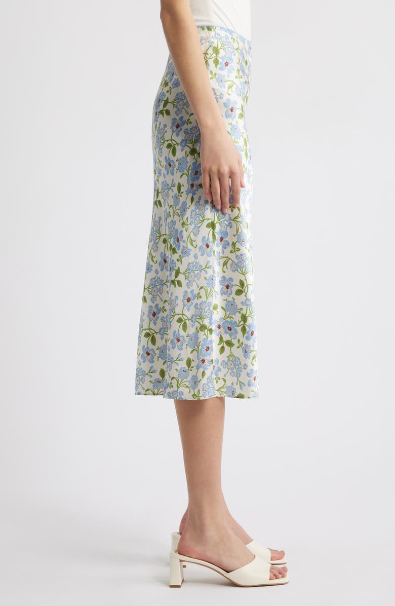 DÔEN Elowena Silk Skirt, Alternate, color, Ivory Strawberry Moon Floral