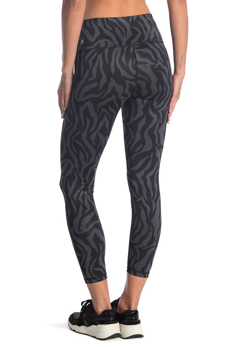 Printed Daily High Waist 7/8 Leggings, Alternate, color, BLACK LUCY ZEBRA PRINT