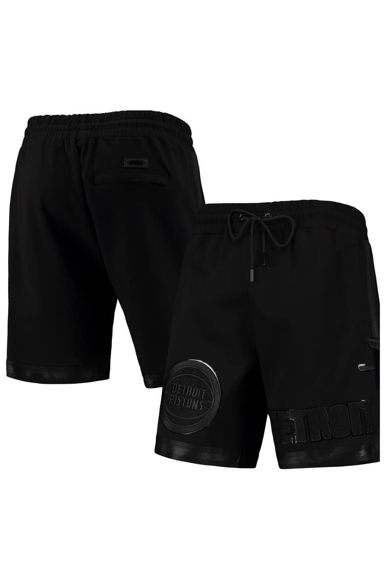 Men's Pro Standard Detroit Pistons Triple Black Gloss Shorts, Main, color, Black