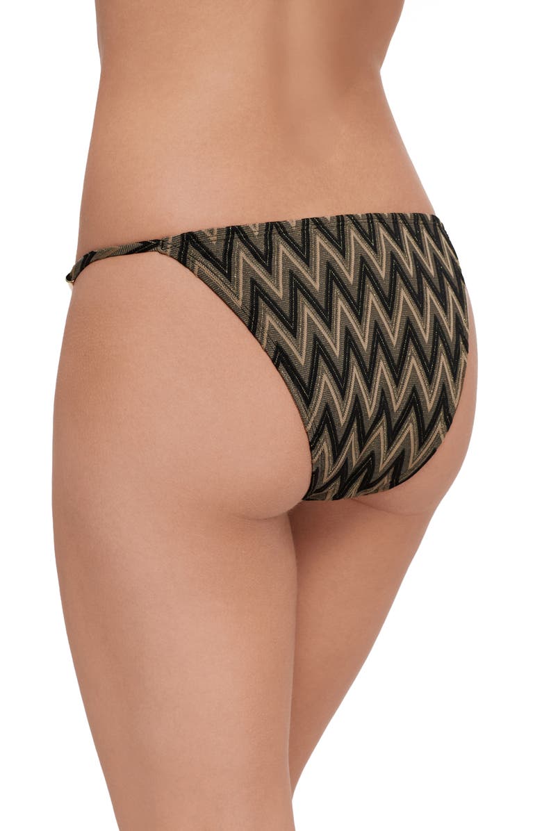 Steve Madden Beaded Strap Bikini Bottoms, Alternate, color, Raven Black