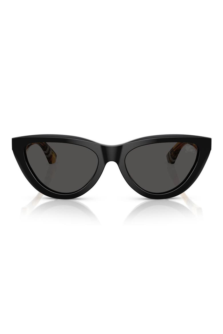 55mm Cat Eye Sunglasses, Main, color, BLACK / DARK GREY