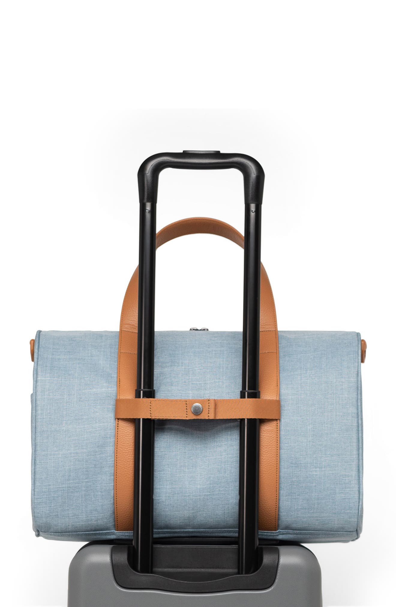 Herschel Supply Co. Novel Recycled Nylon Duffle Bag, Alternate, color, Ashley Blue Crosshatch