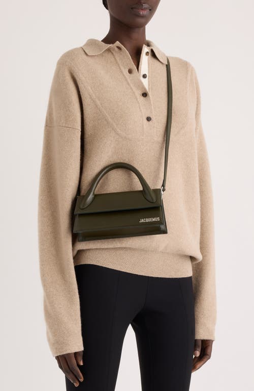 Jacquemus Le Bambino Long Leather Top Handle Bag In Black