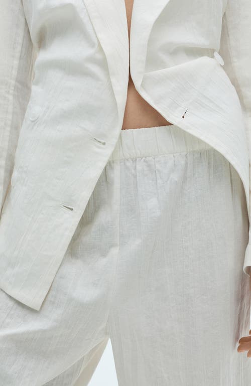 Mango Linen-blend Culotte Suit Trousers White In White