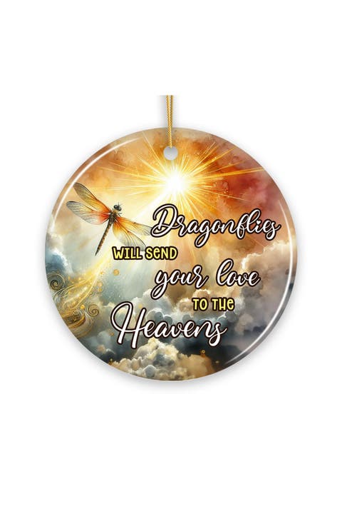 Dragonflies Love To The Heavens Memorial Ornament