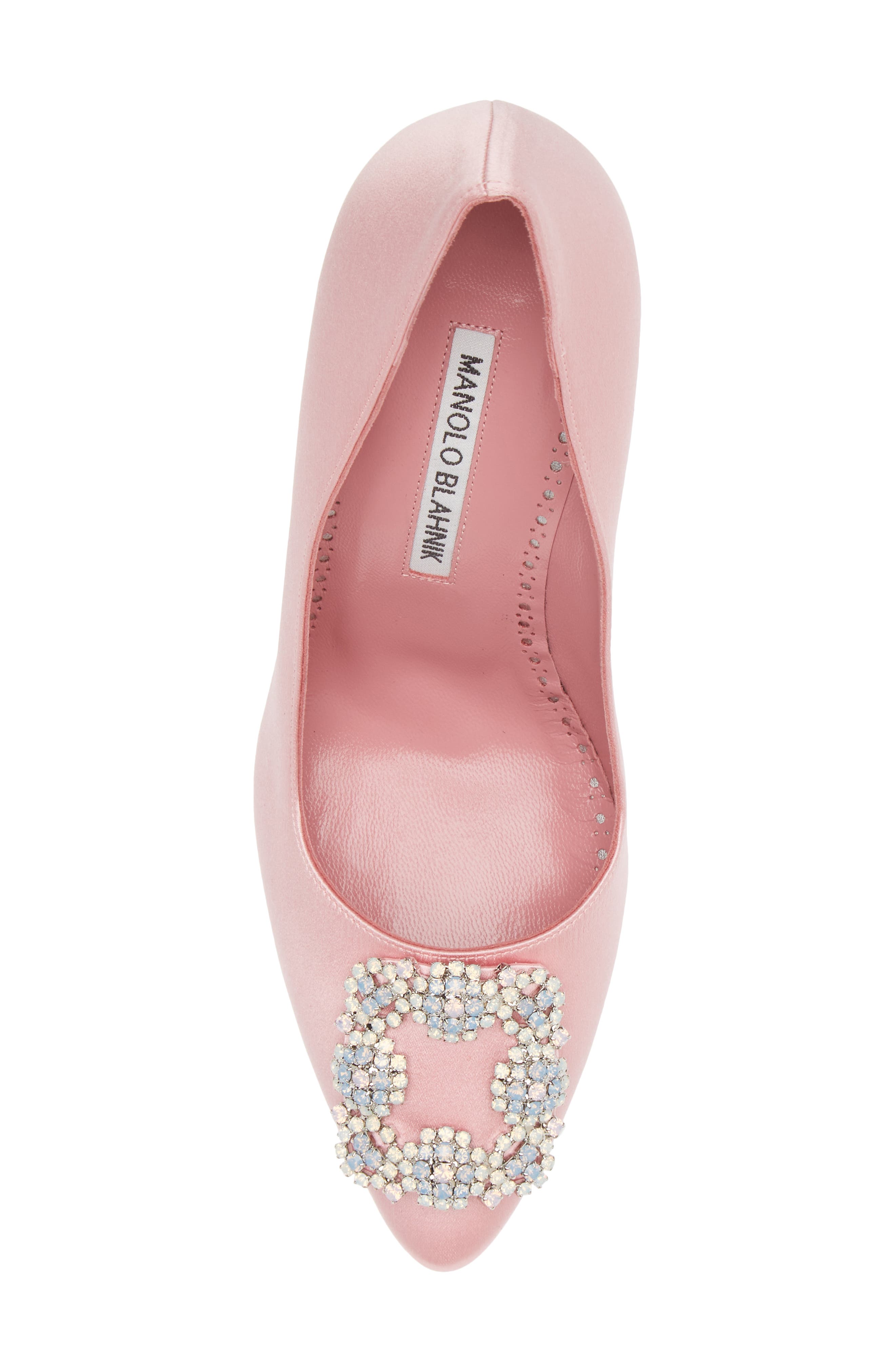 Manolo Blahnik Hangisi Embellished Buckle Pump, Alternate, color, 