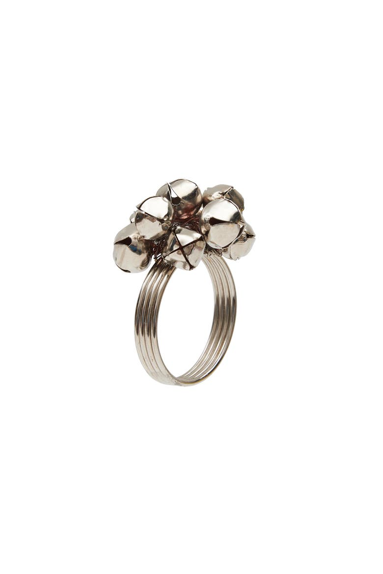 Silver Ring Bell Napkin Ring, Alternate, color, Silver