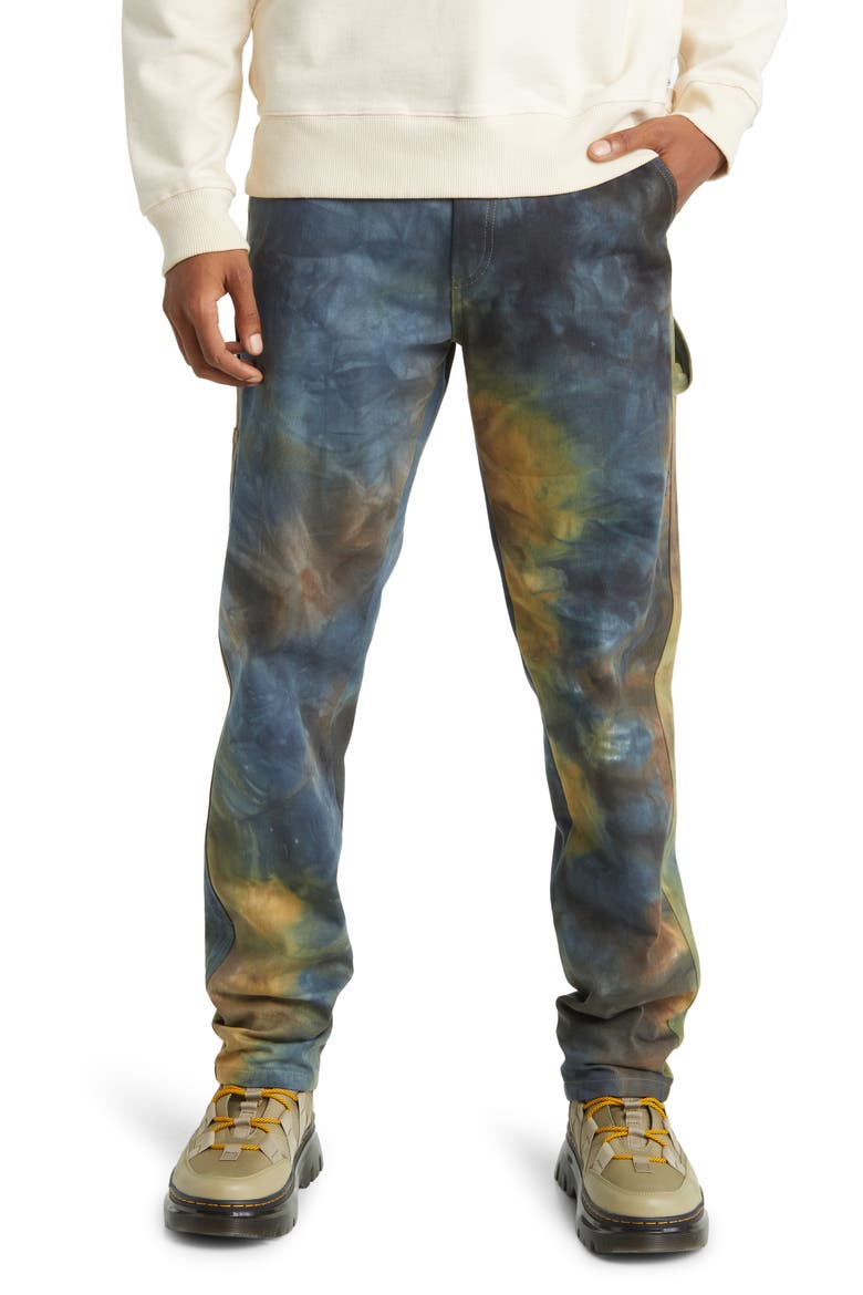 Woodland Carpenter Jeans, Main, color, BROWN RUST TIEDYE