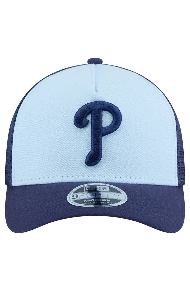 New Era Men's New Era Light Blue/Navy Philadelphia Phillies 2-Tone Color Pack 9FORTY Adjustable Trucker Hat, Alternate, color,
