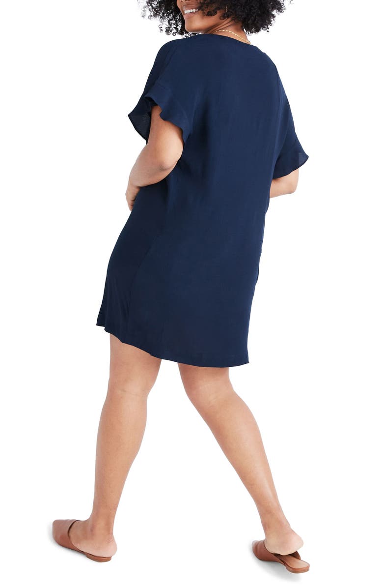 Madewell Ruffle-Sleeve Easy Dress, Alternate, color,