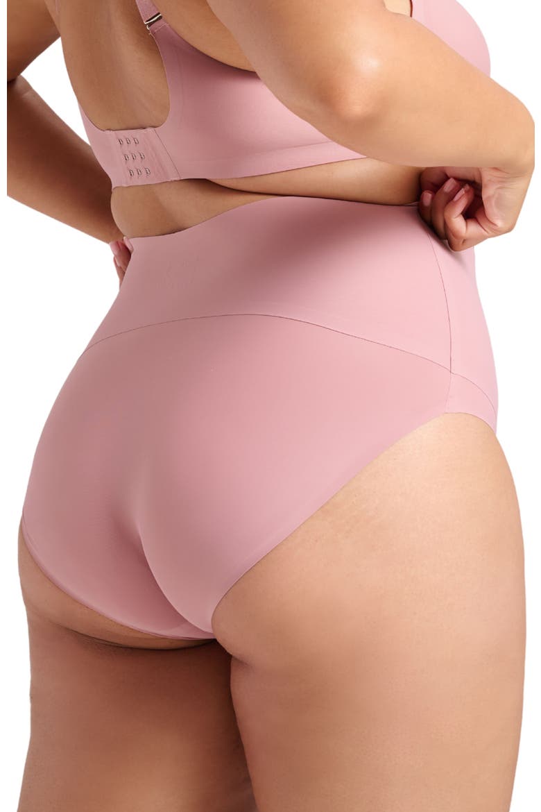 Invisible High Waist Shaping Brief, Alternate, color, Dusty Rose