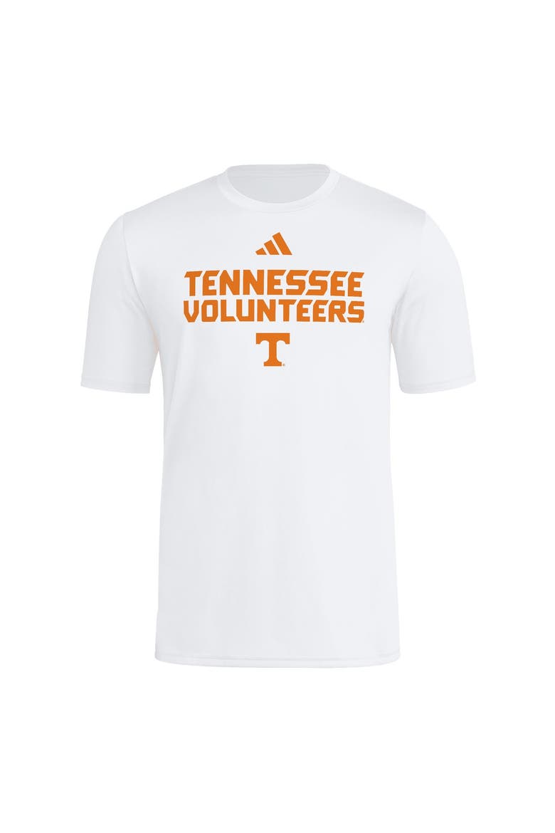 Men's adidas  White Tennessee Volunteers Wordmark Poly T-Shirt, Alternate, color, White