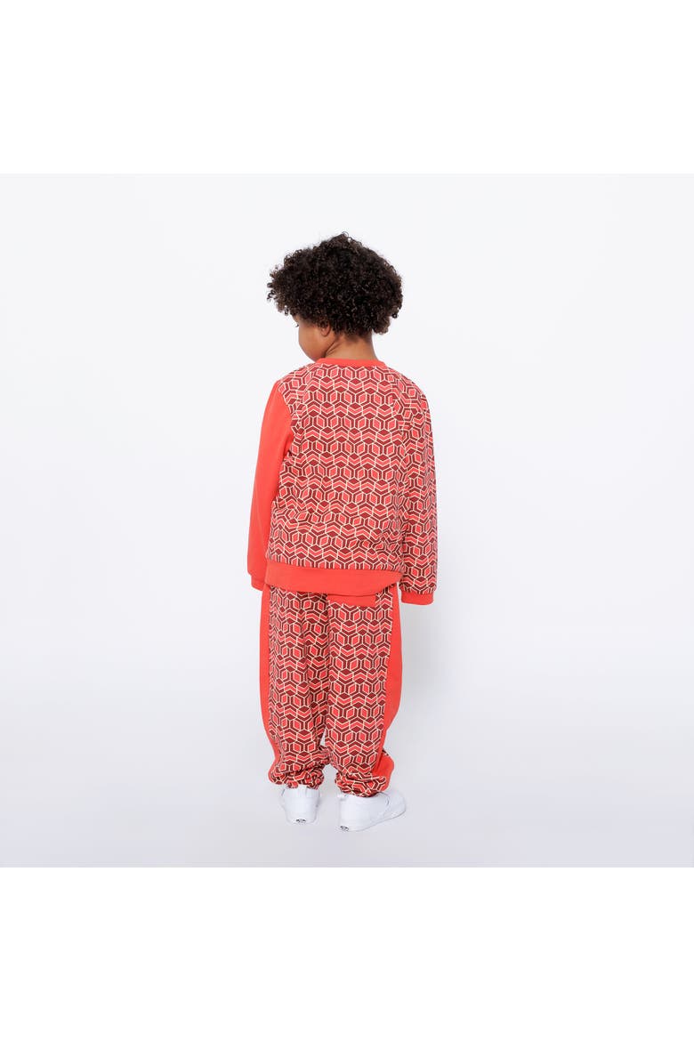 Boys Crewneck Sweatshirt and Jogger Pants Set, Alternate, color, Red Multicolor