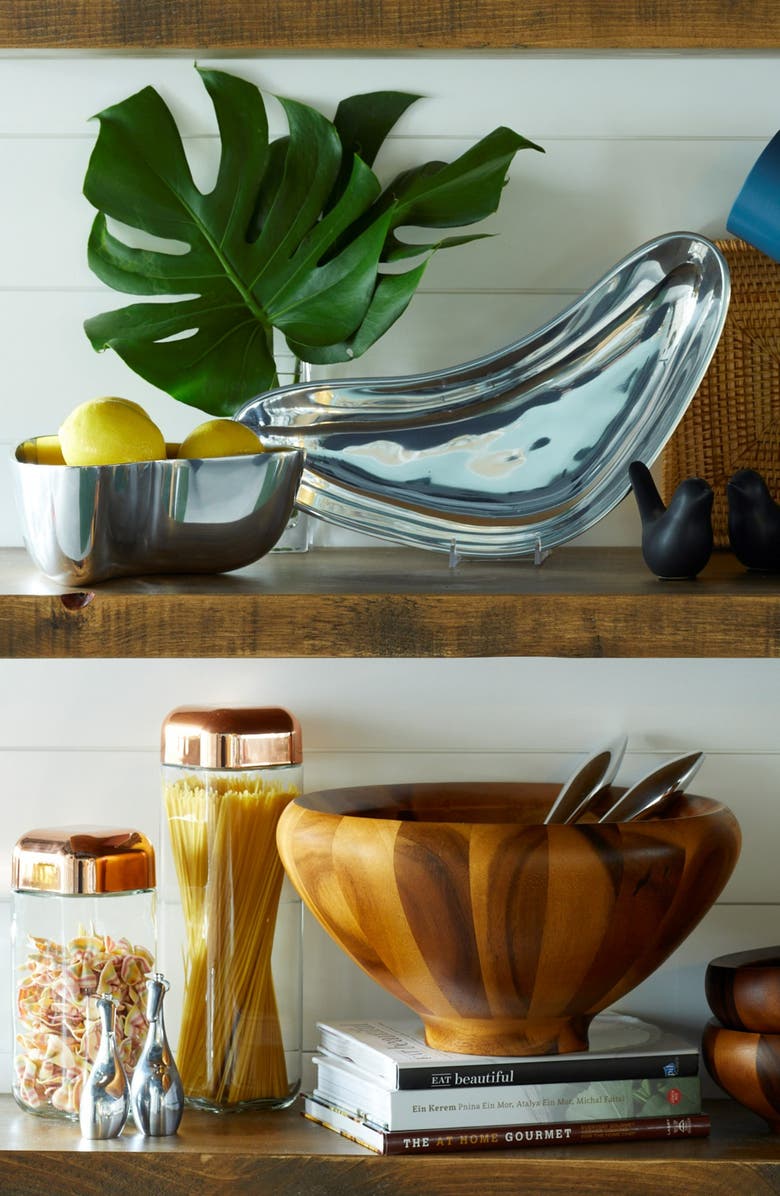 Nambé Boomerang Tray, Alternate, color, Silver