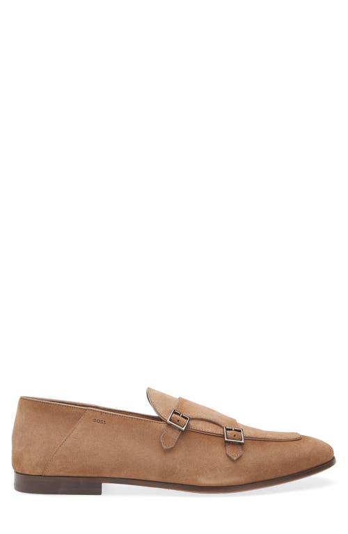 Hugo Boss Boss Alvaro Double Monk Loafer In Medium Beige