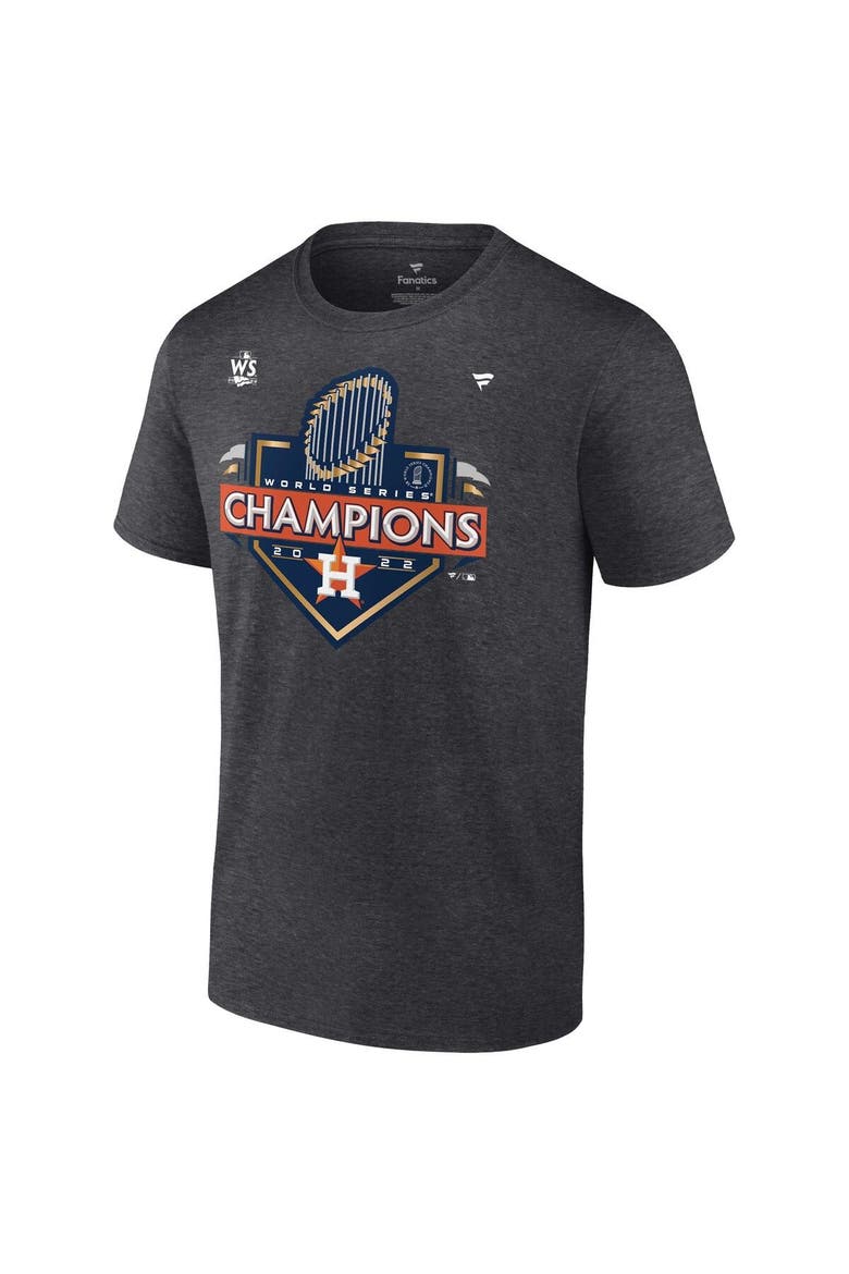 Men's Fanatics Branded Heather Charcoal Houston Astros 2022 World Series Champions Locker Room Big & Tall T-Shirt, Alternate, color, Heather Charcoal