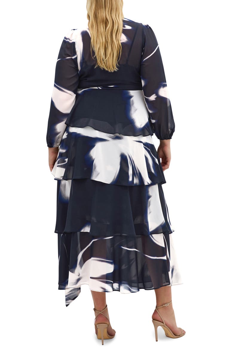 Selene Floral Print Long Sleeve Wrap Dress, Alternate, color, BLURRED FL